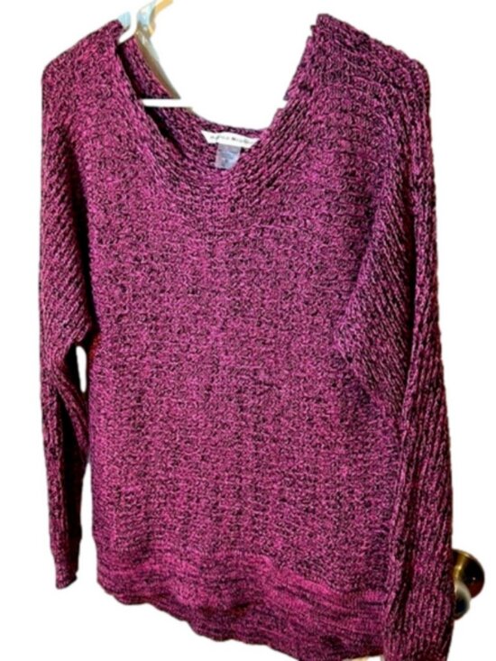 NWT Bianca Nygård Scoop Neck Sweater Medium Pink Black - Picture 1 of 7